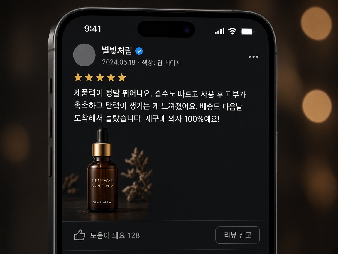 네이버쇼핑 스타일 상품 리뷰 화면(비식별)
